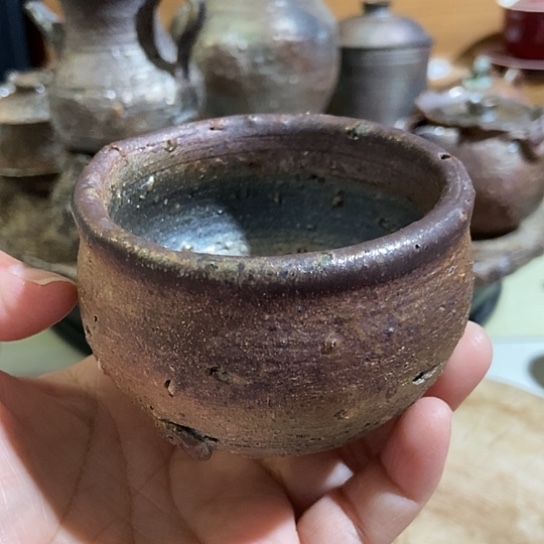 杯微瑕磨底 柴烧裸烧手作品