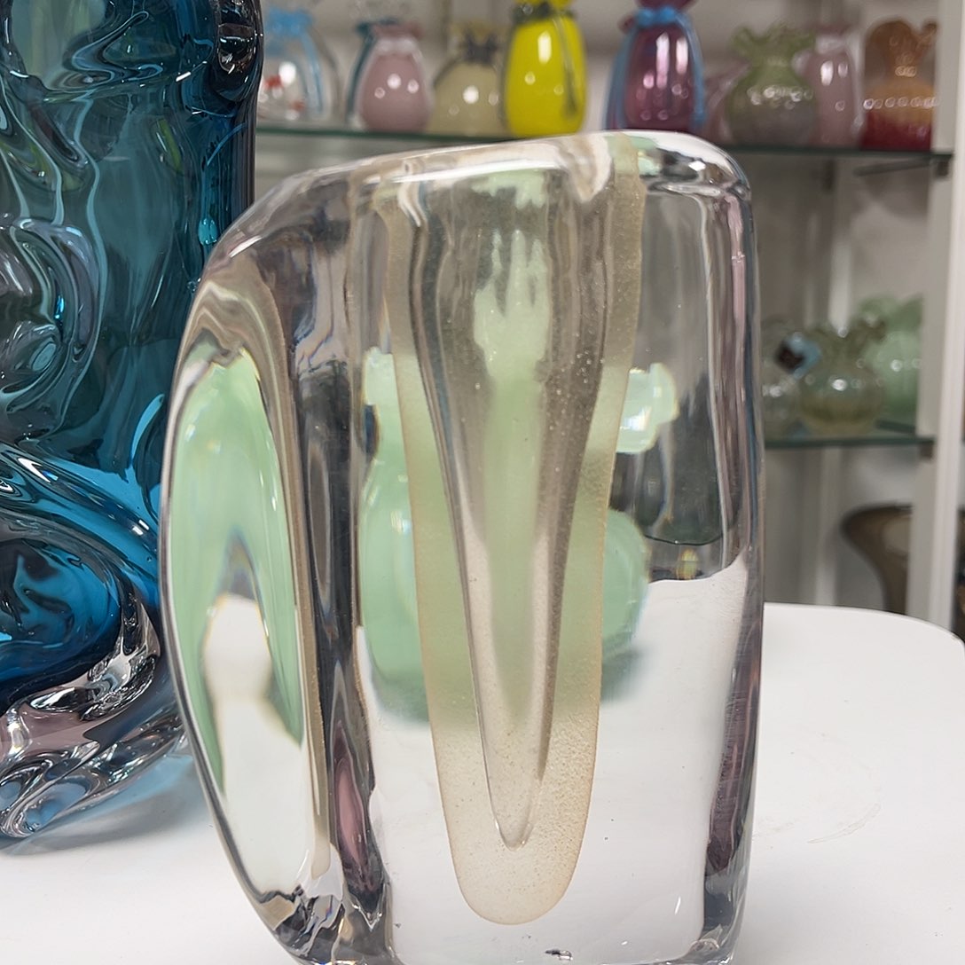 琉璃高19金箔粉琉璃花器
