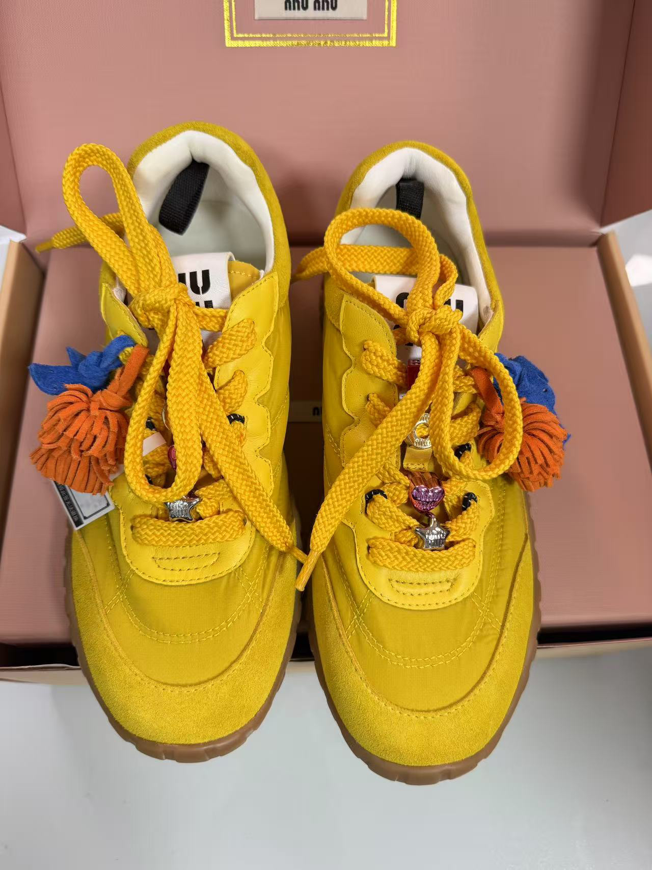 2025阿甘鞋拼接系带休闲鞋女士时尚品鞋带女款潮鞋224运动鞋黄色