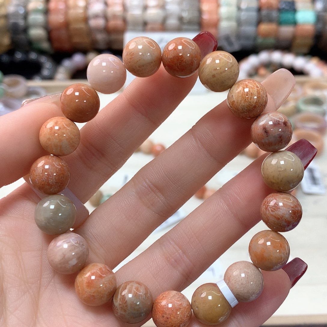 硅化珊瑚（珊瑚玉）手链未镶嵌周*颐237