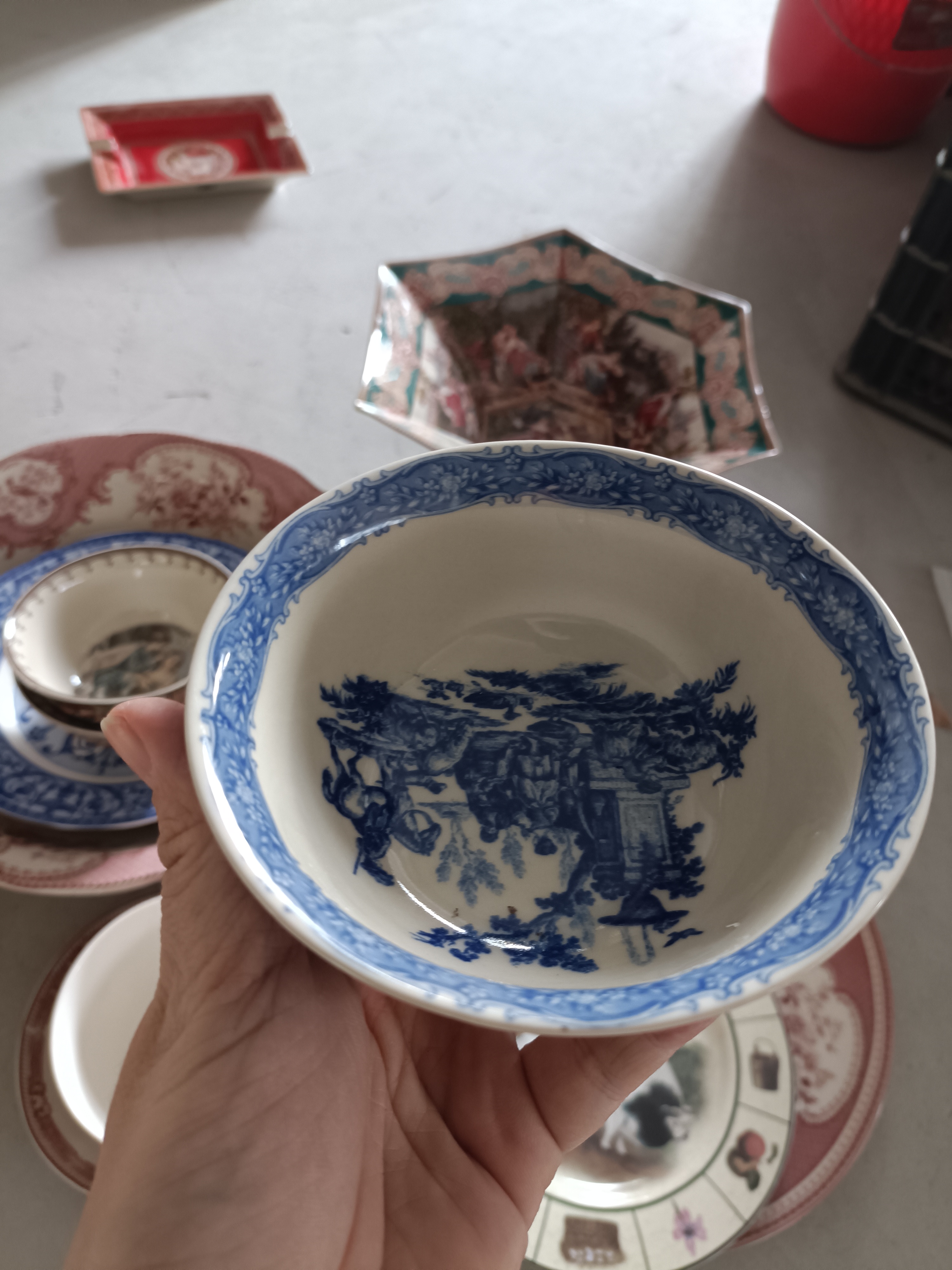 雅顿黑瓷青花米饭碗