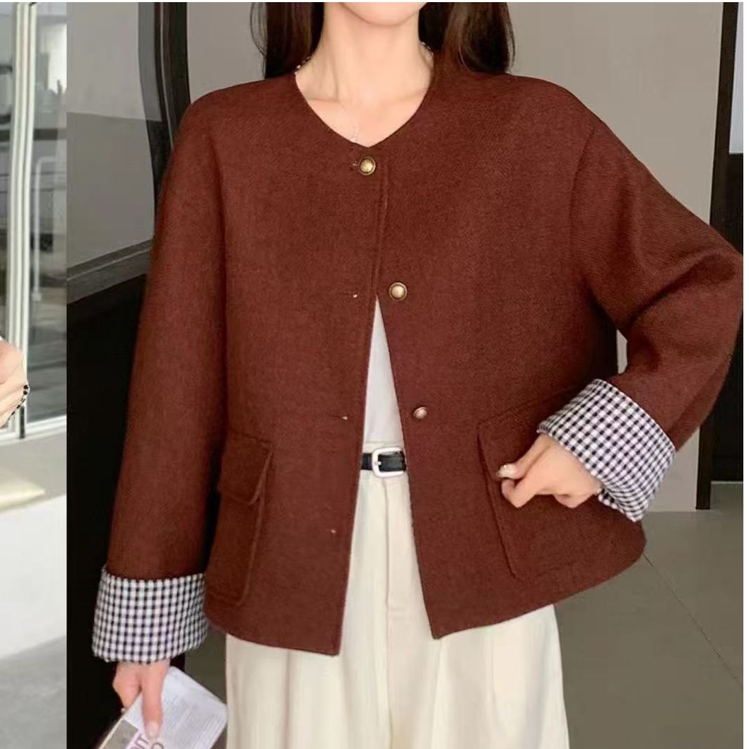 DS51266回味依衣时尚休闲气质百搭设计师短款外套