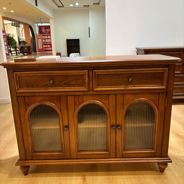 美式家具白蜡木实木餐厅餐边柜