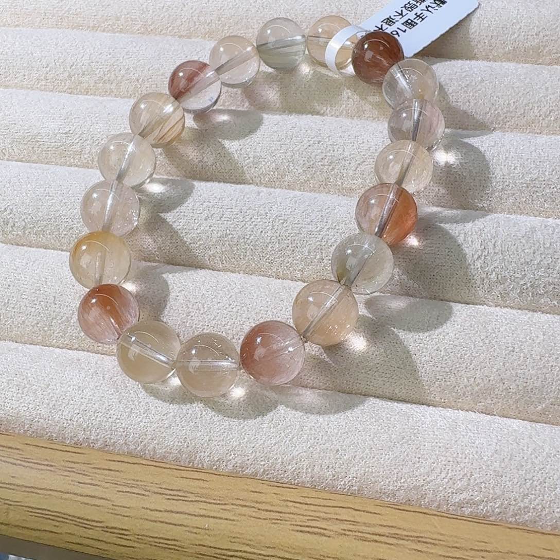 水晶手串未镶嵌拉丝彩兔毛10.6