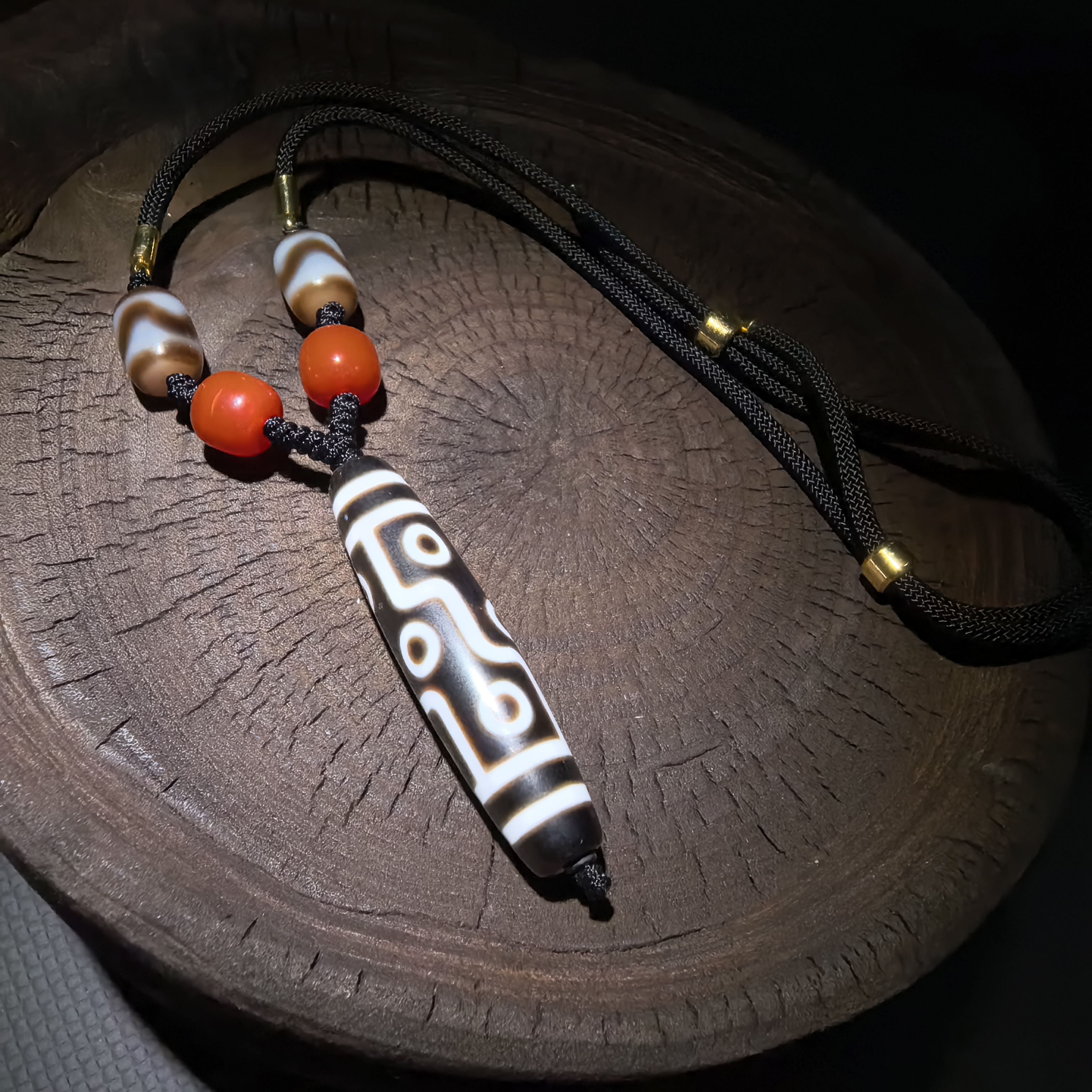 吉晟【泓】竖款九眼玛瑙天珠 竖款锁骨链 多样性发货58