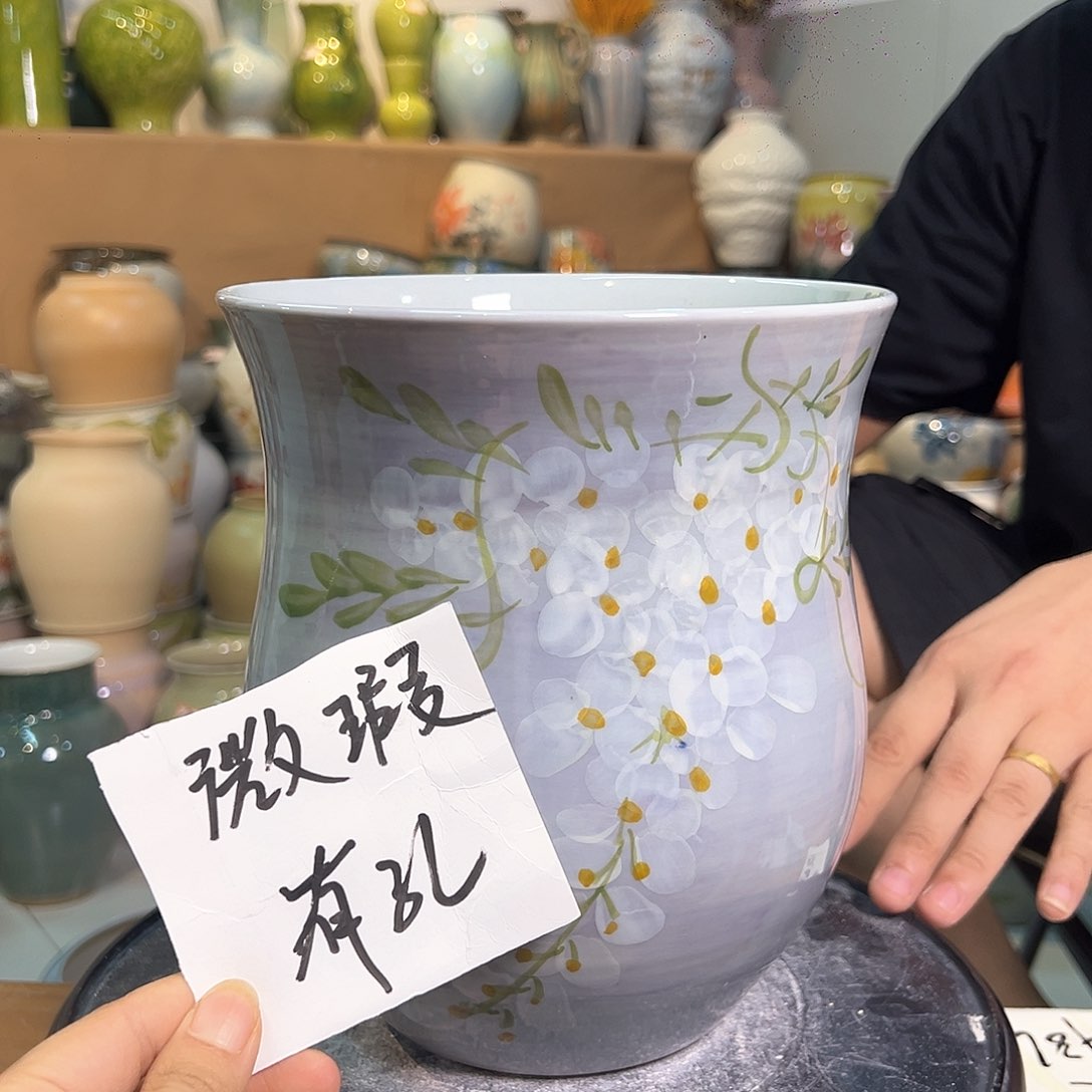 景德镇陶瓷花盆微瑕123