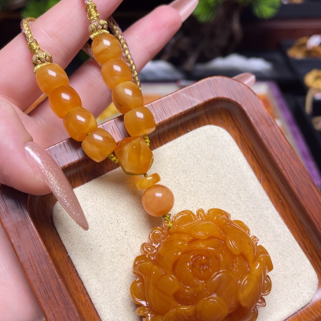 蜜蜡颈饰未镶嵌项链