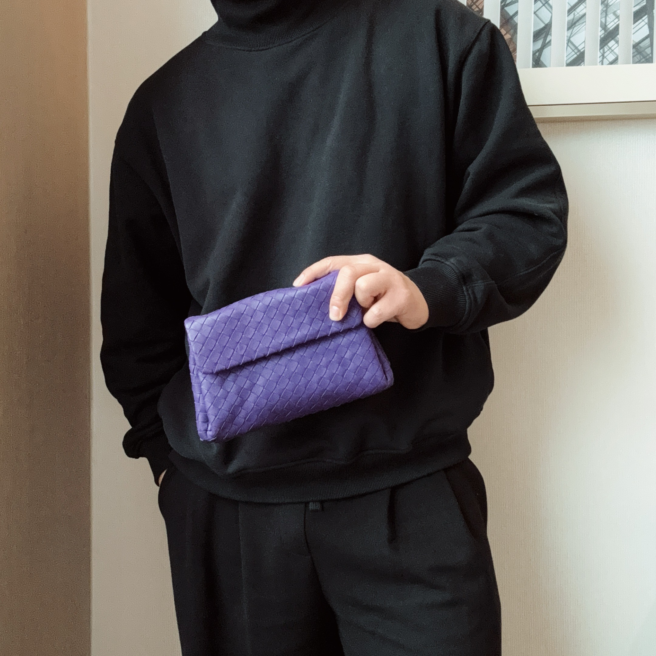 95新 BOTTEGA VENETA/葆蝶家 【冰】99 1221 薰衣草紫手包