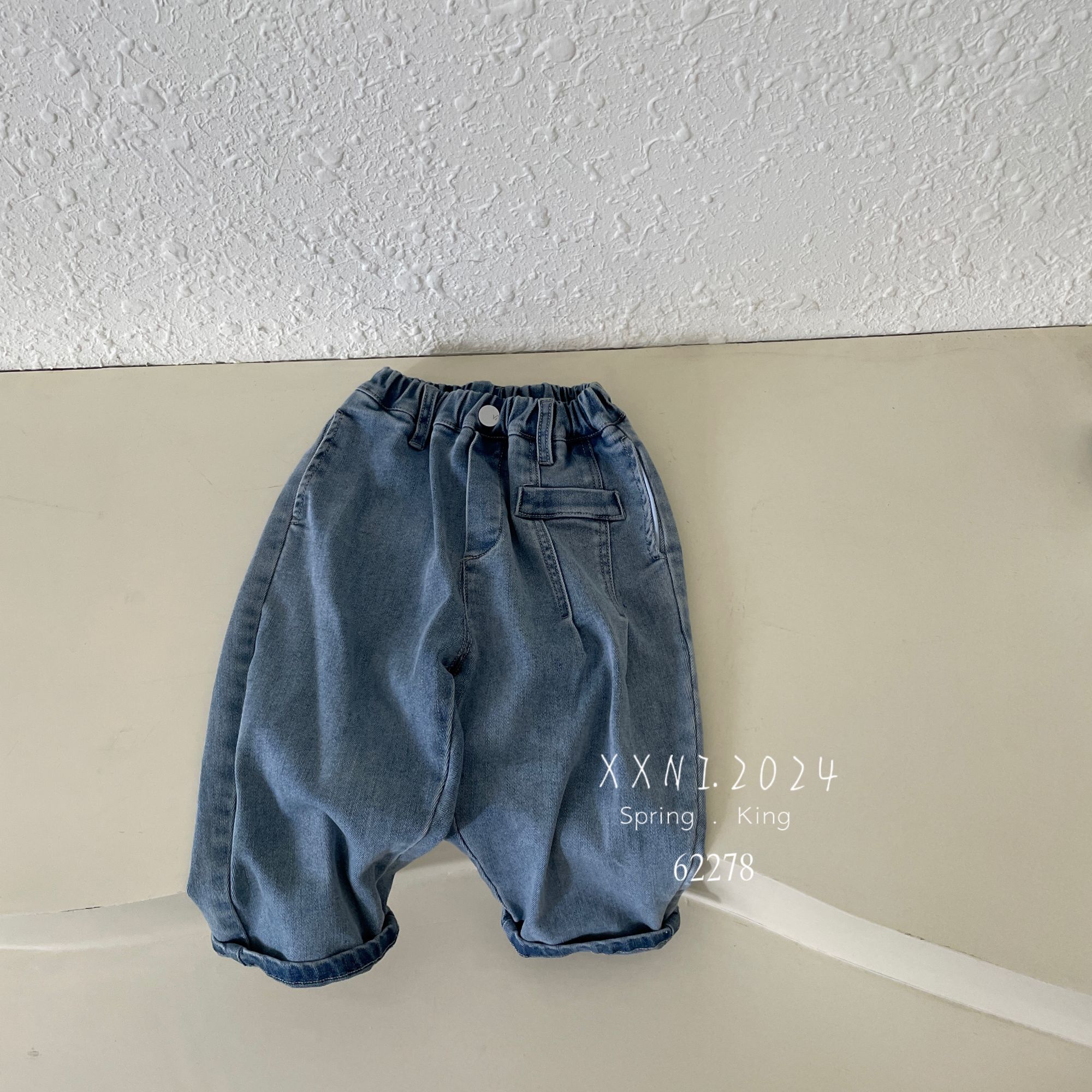 小熊妮   儿童新款春秋款直筒牛仔裤男童裤子宽松潮裤62278