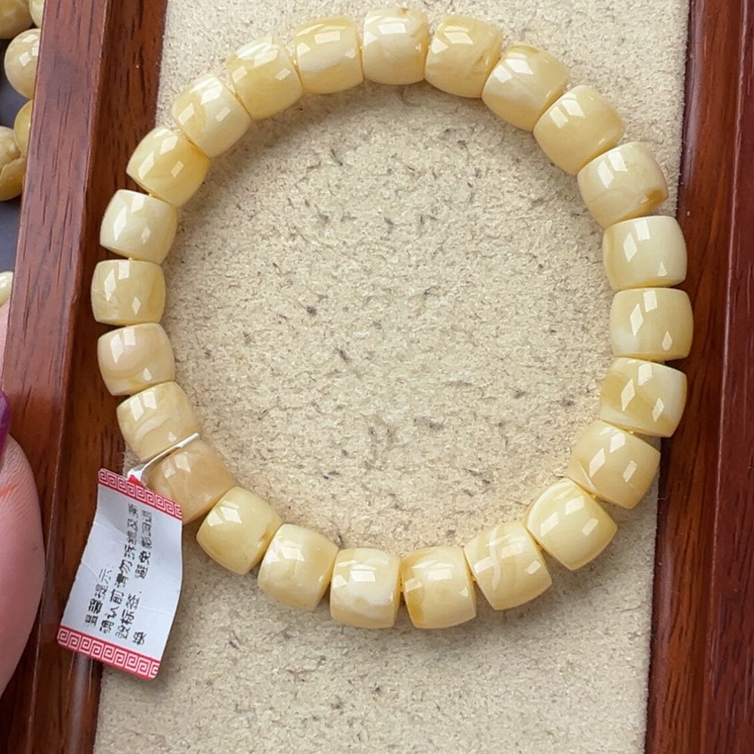 琥珀手链未镶嵌14.54直切