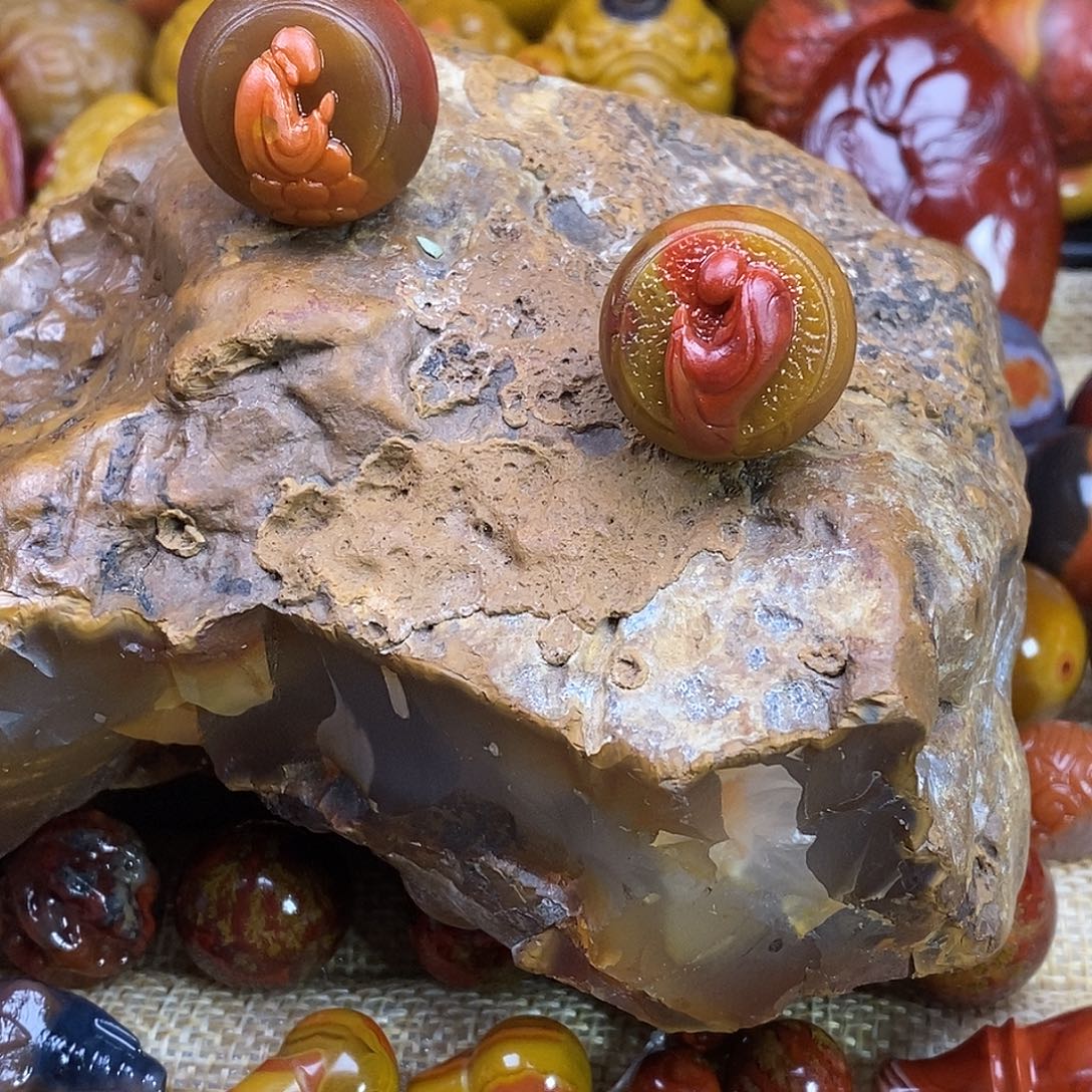 重***启玛瑙/玉髓未镶嵌战国红玛瑙