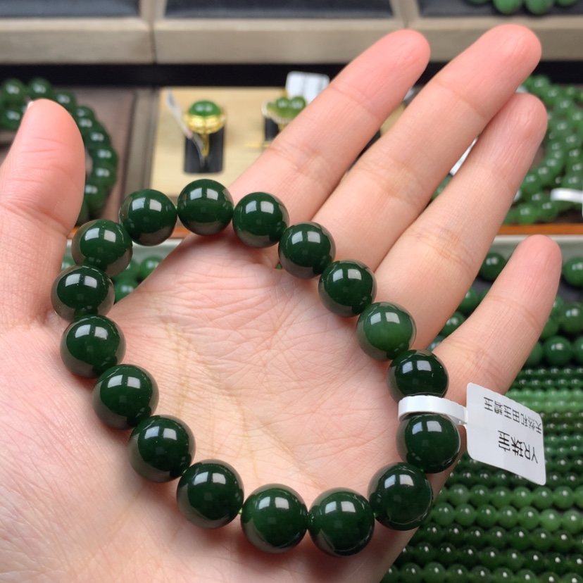 【闪购商品】和田玉（碧玉）手串未镶嵌沉*是12mm