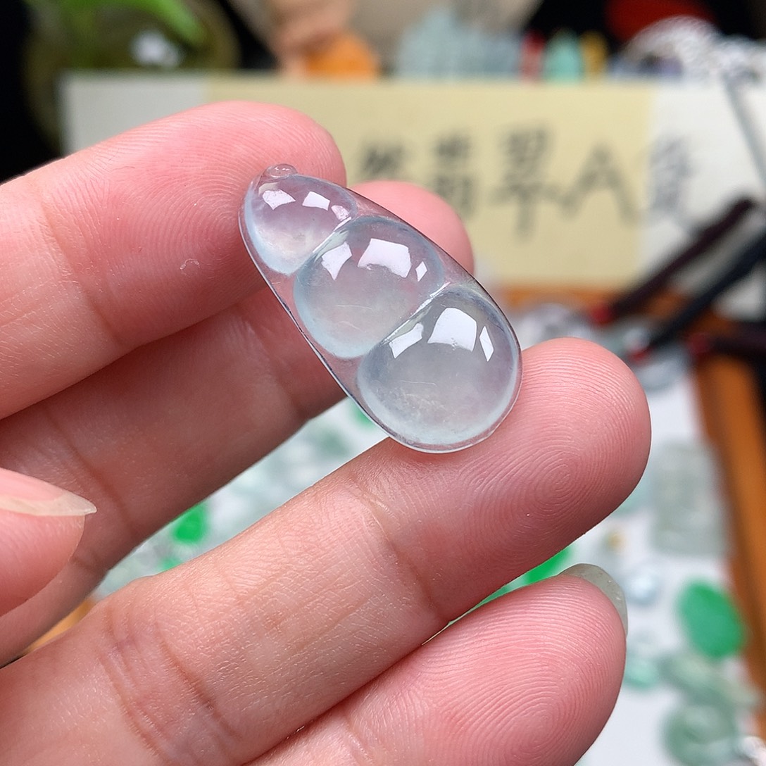 翡翠裸石缅甸天然A货翡翠冰种豆子