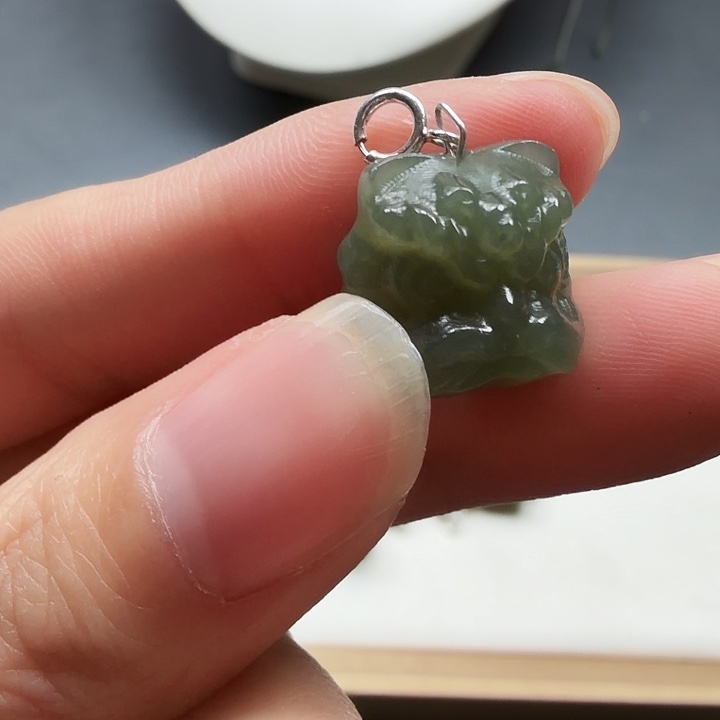 和田玉银S925镶嵌颈饰10