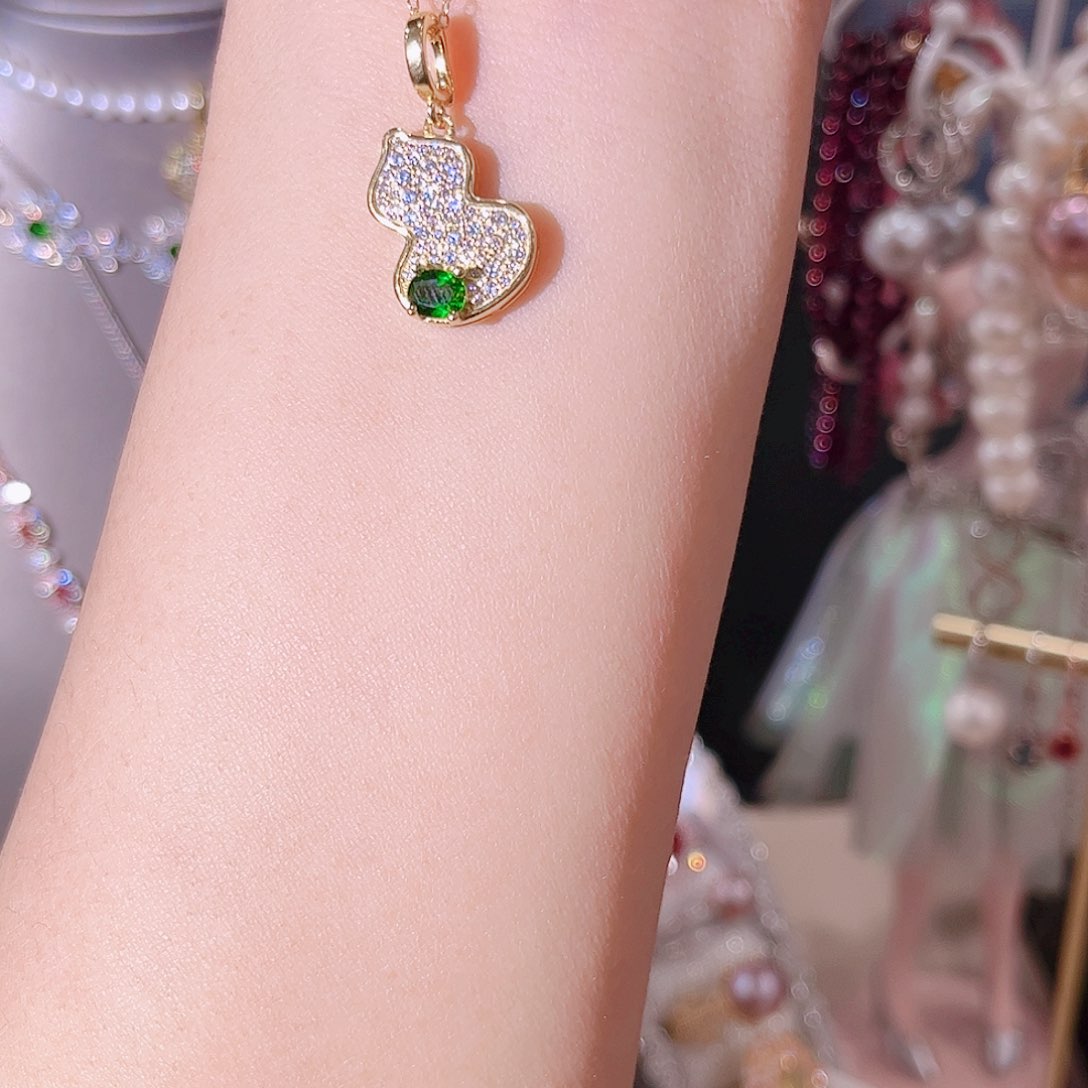 透辉石项链银S925镶嵌