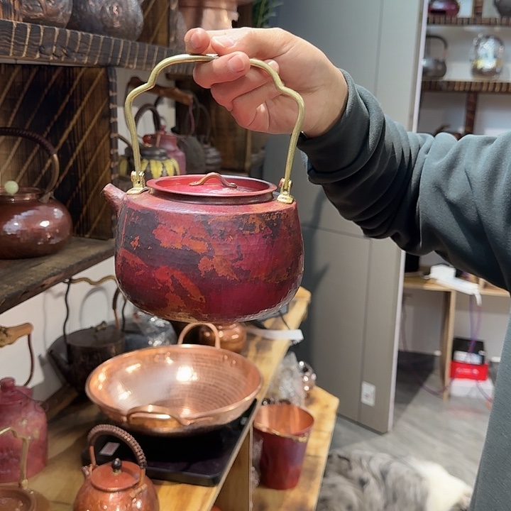 度***化紫铜手工制作摆件