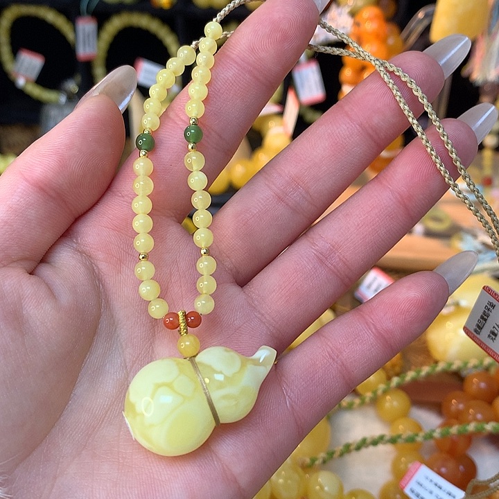 琥珀手链未镶嵌蜜蜡吊坠项链