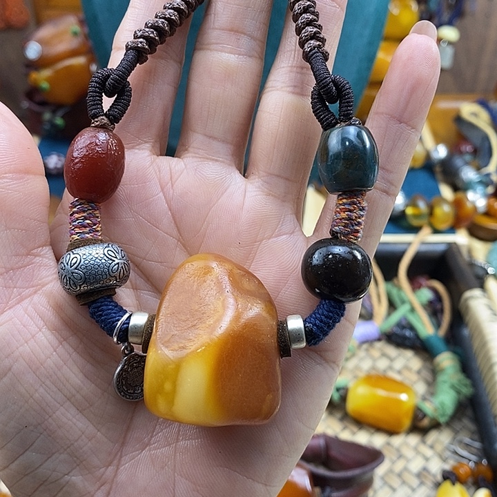 未镶嵌项链蜜蜡项链