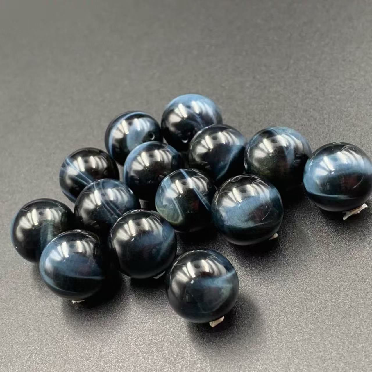 天然蓝虎眼圆珠DIY串珠多样性发一
