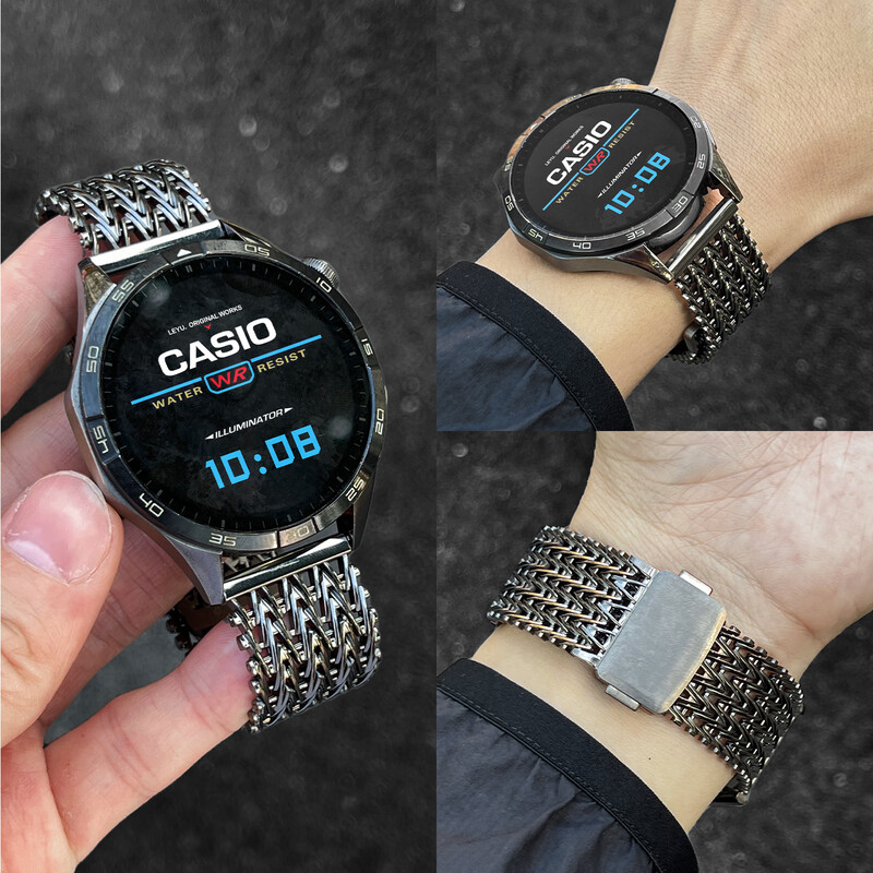 适用华为watch buds 表带磁吸卡扣gt4金属华为gt3/gt2pro男士款