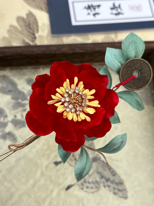 清旖 原创手作 非遗绒花 古风汉服旗袍发饰