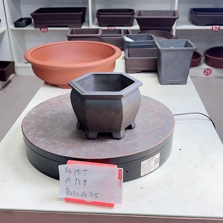 紫砂花盆束口六方