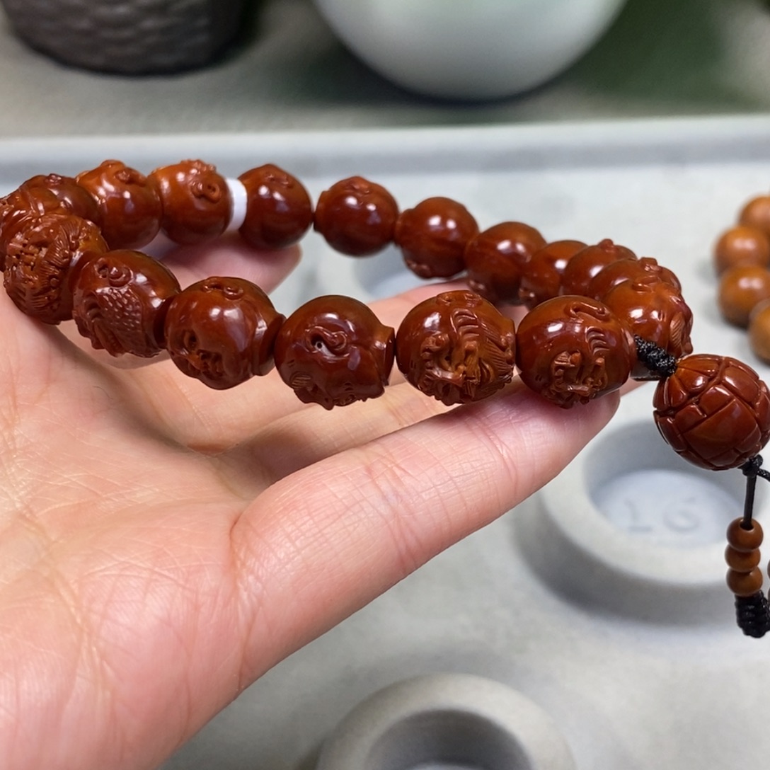 橄榄核手串/手链包浆罗汉1.35