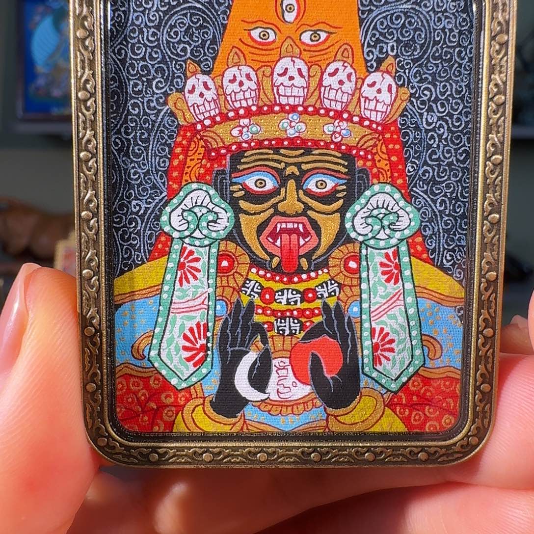 吊坠热贡纯手绘唐卡