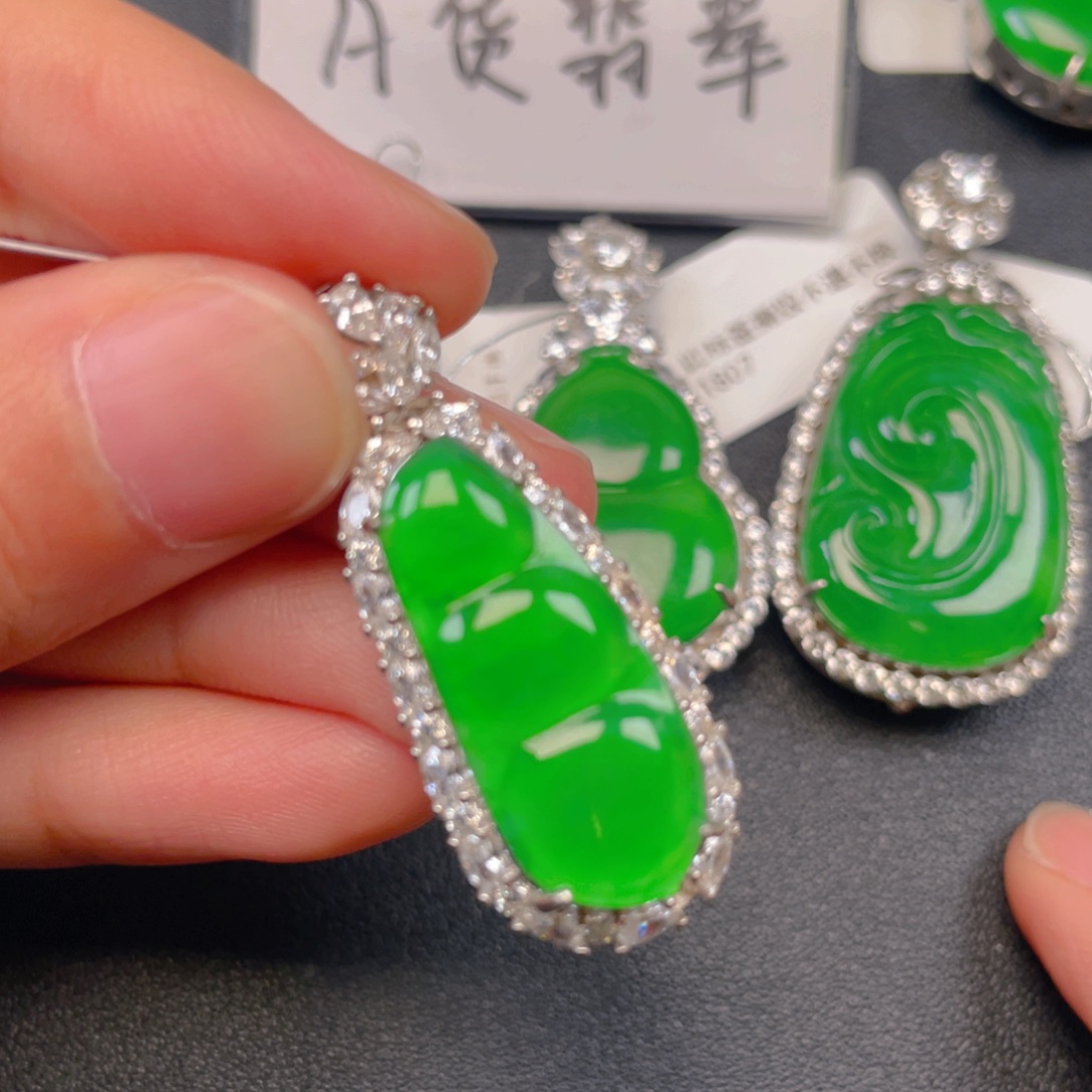 翡翠银S925镶嵌吊坠(不含链)