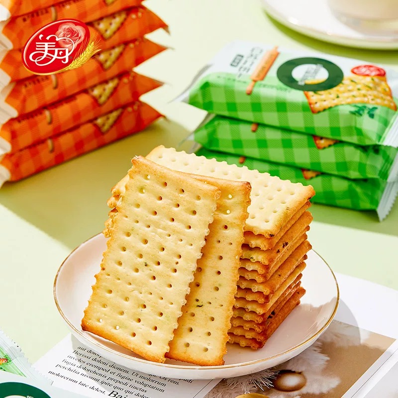 可以吃到1月白苏打饼干鲜葱味咸老式怀旧营养早餐零食216g