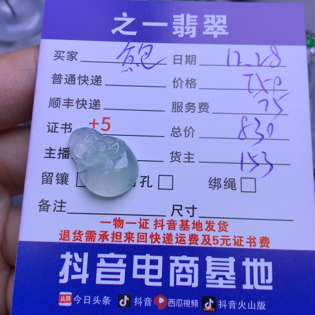 颈饰未镶嵌翡翠鮑****饰
