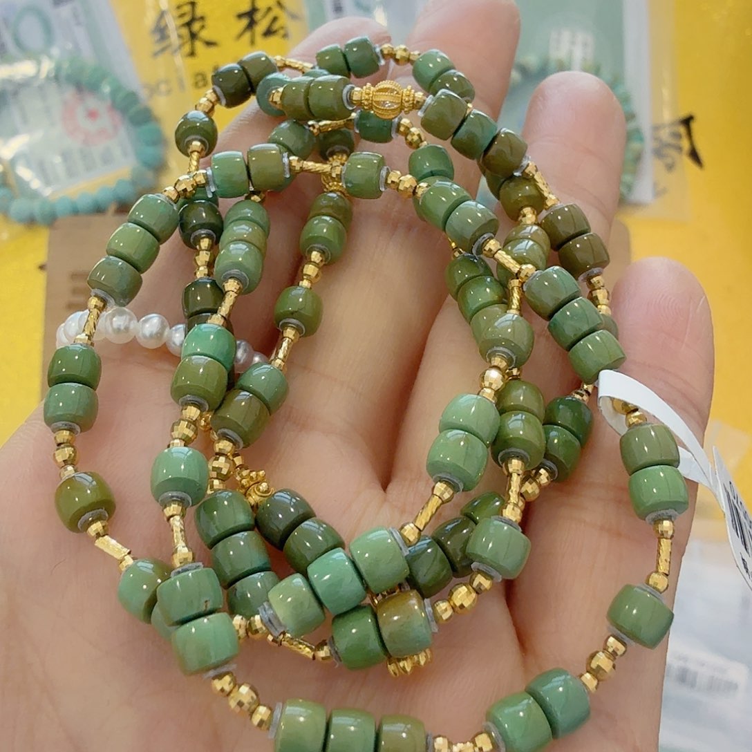 绿松石18K金镶嵌珠宝奇石