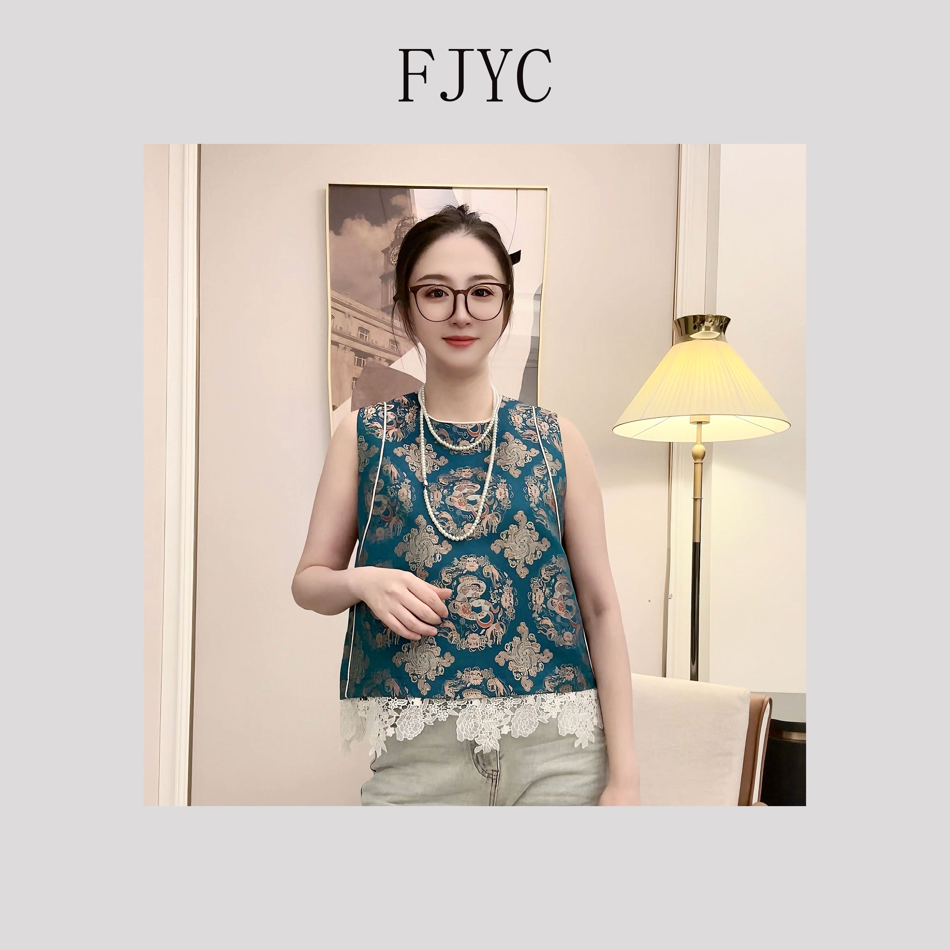 【蛇来运转】福晋亿彩高定桑蚕丝新中式国潮桑蚕丝宋锦蕾丝花边马夹