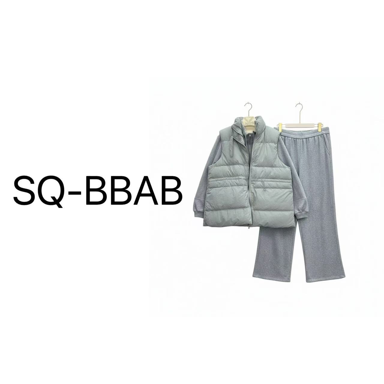 YD3661大码女韩系收腰马甲休闲三件套