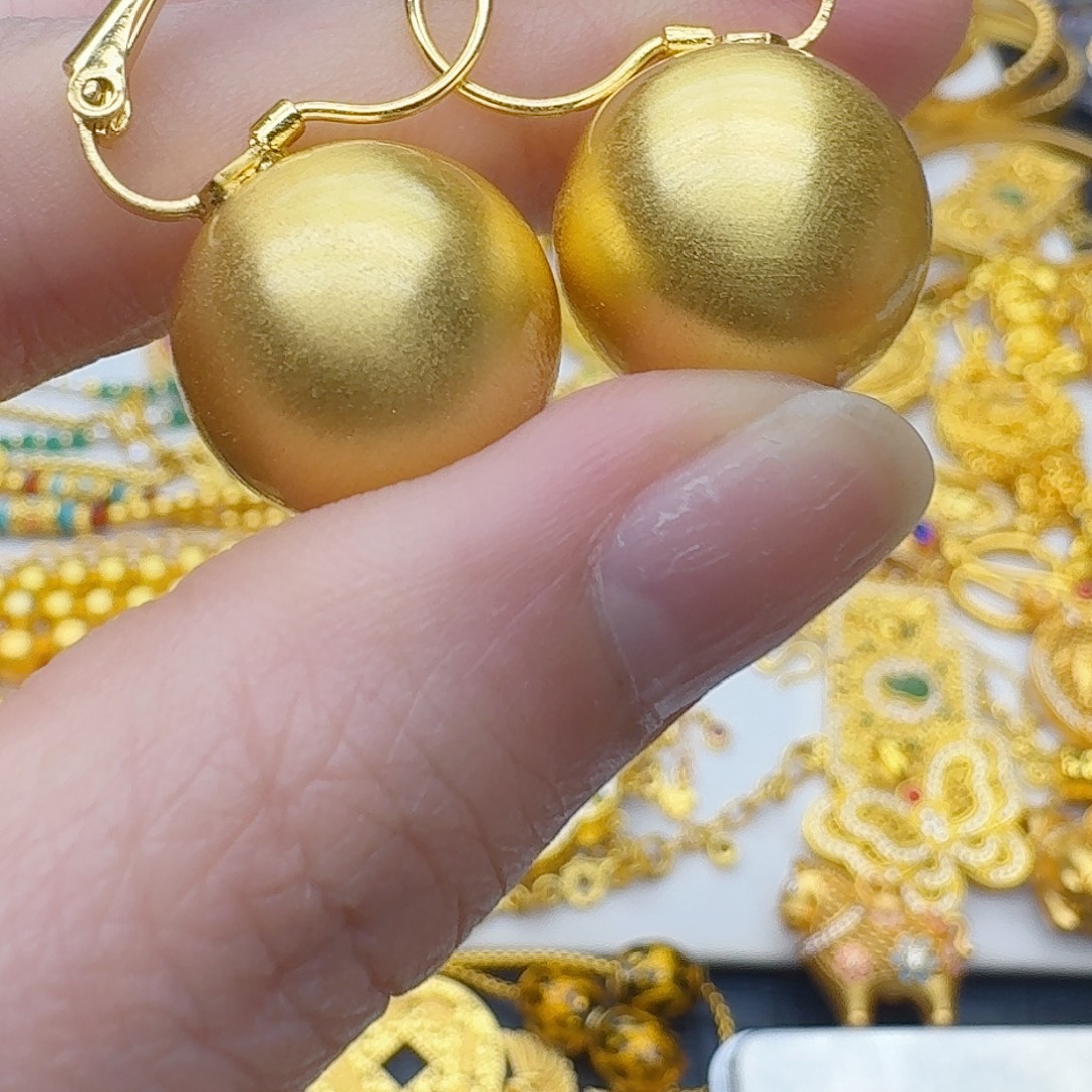 合金拉丝球耳圈00000013