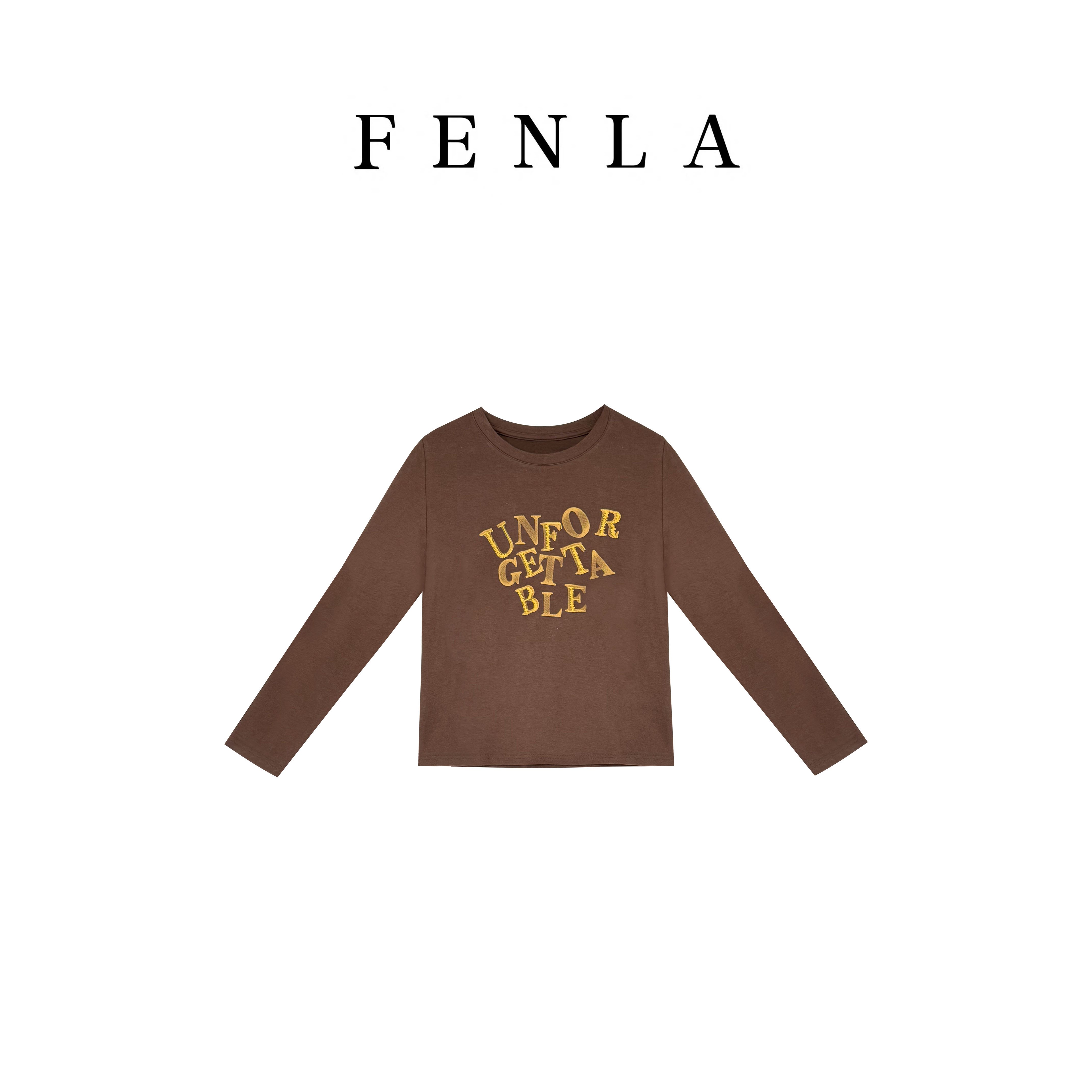 【惠姐私服】时尚休闲百搭圆领套头长袖字母T恤气质上衣 85107