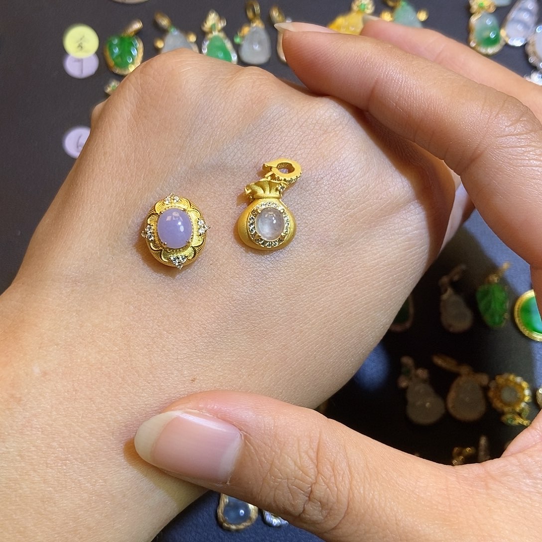 润***浴翡翠银S925镶嵌吊坠(不含链)