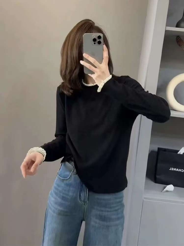 甜美风大码加绒加厚款韩式潮牌女装高领时尚打底衫加厚