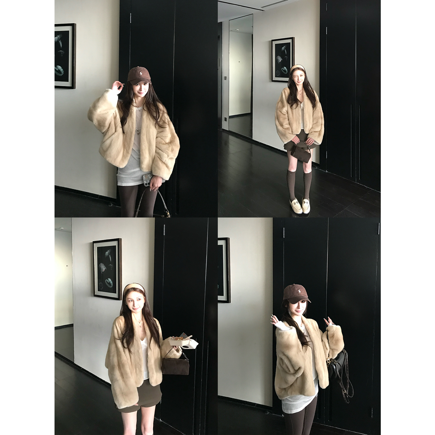 嵿奢芬兰进口saga超皇冠天鹅绒原色整貂! 贵气斗篷式小