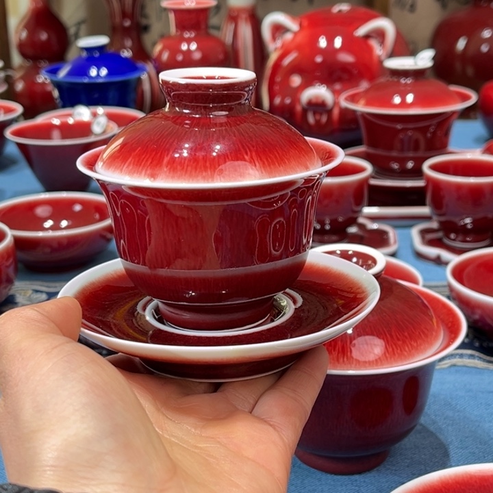 景德镇陶瓷元宝盖碗福利