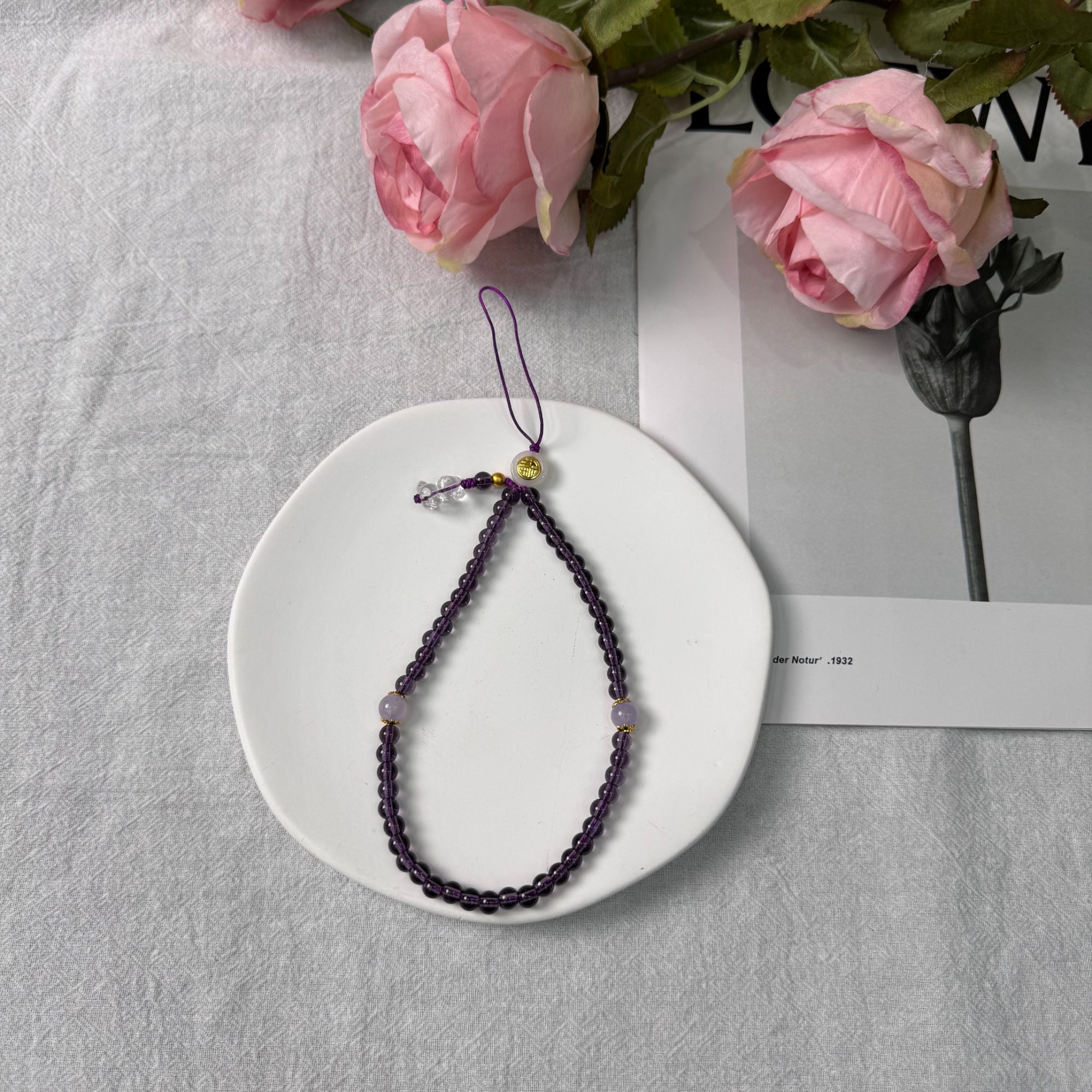 高定珠宝紫水手机挂HF1801S518