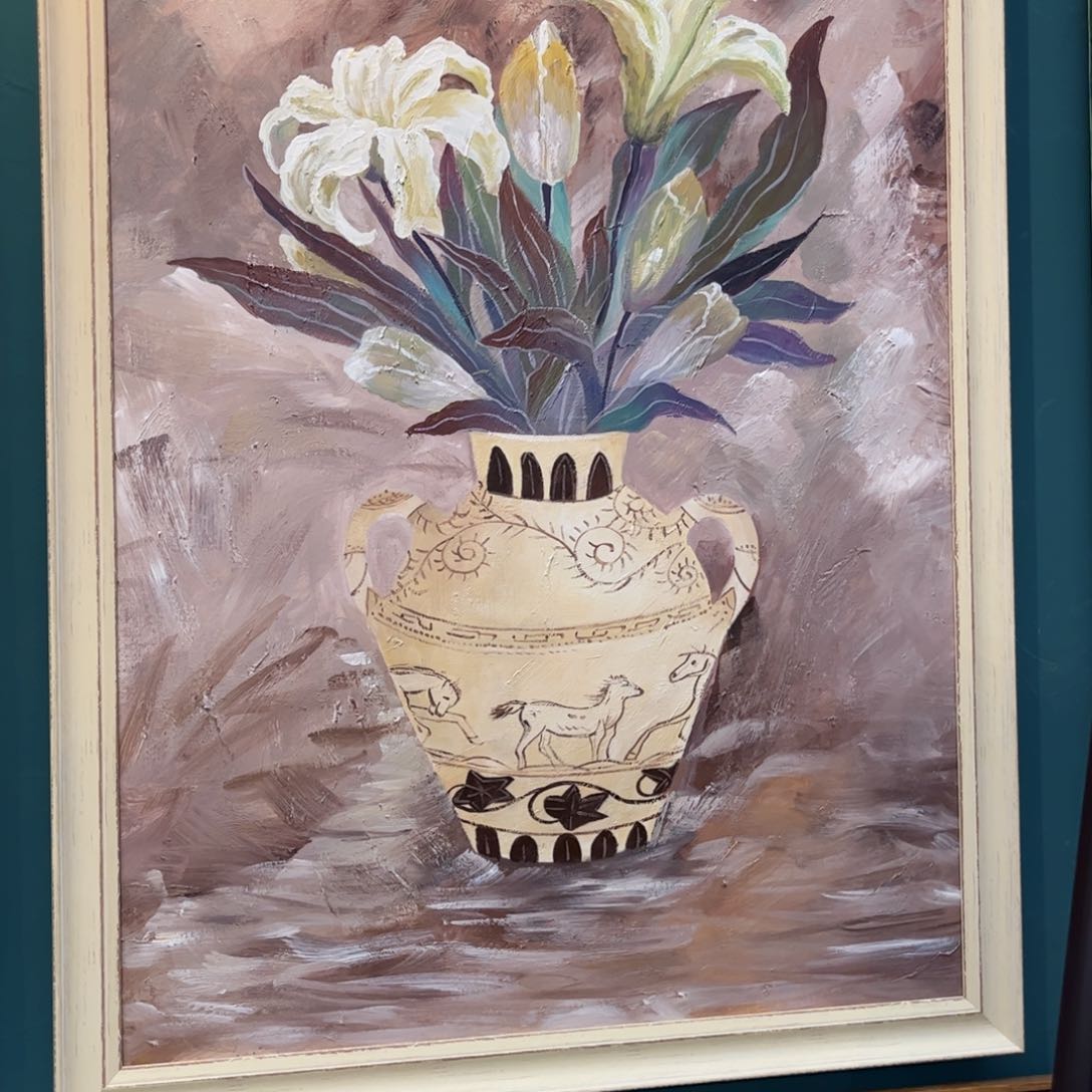 油画用****4百合手绘油画