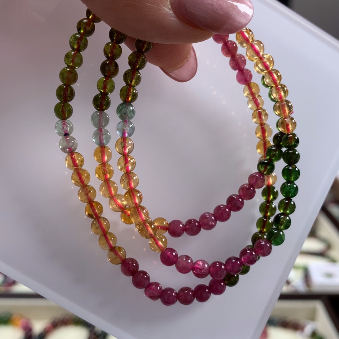 碧玺手链未镶嵌4.2毫米左右