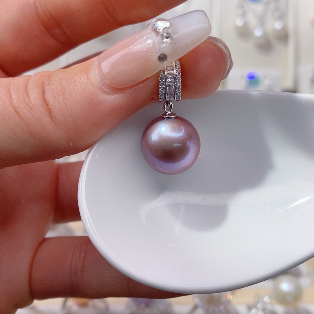 淡水珍珠吊坠(赠链)银S925镶嵌