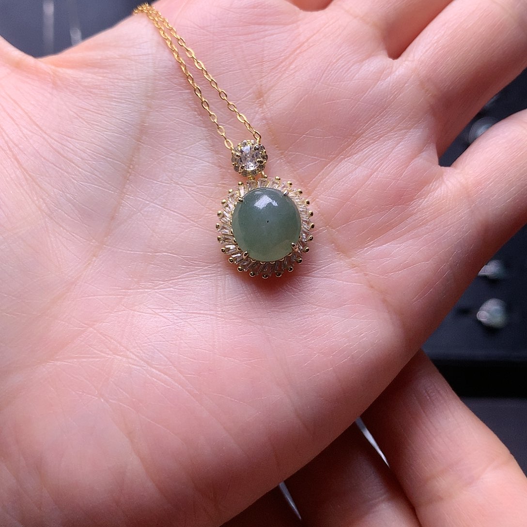 翡翠颈饰银S925镶嵌111111