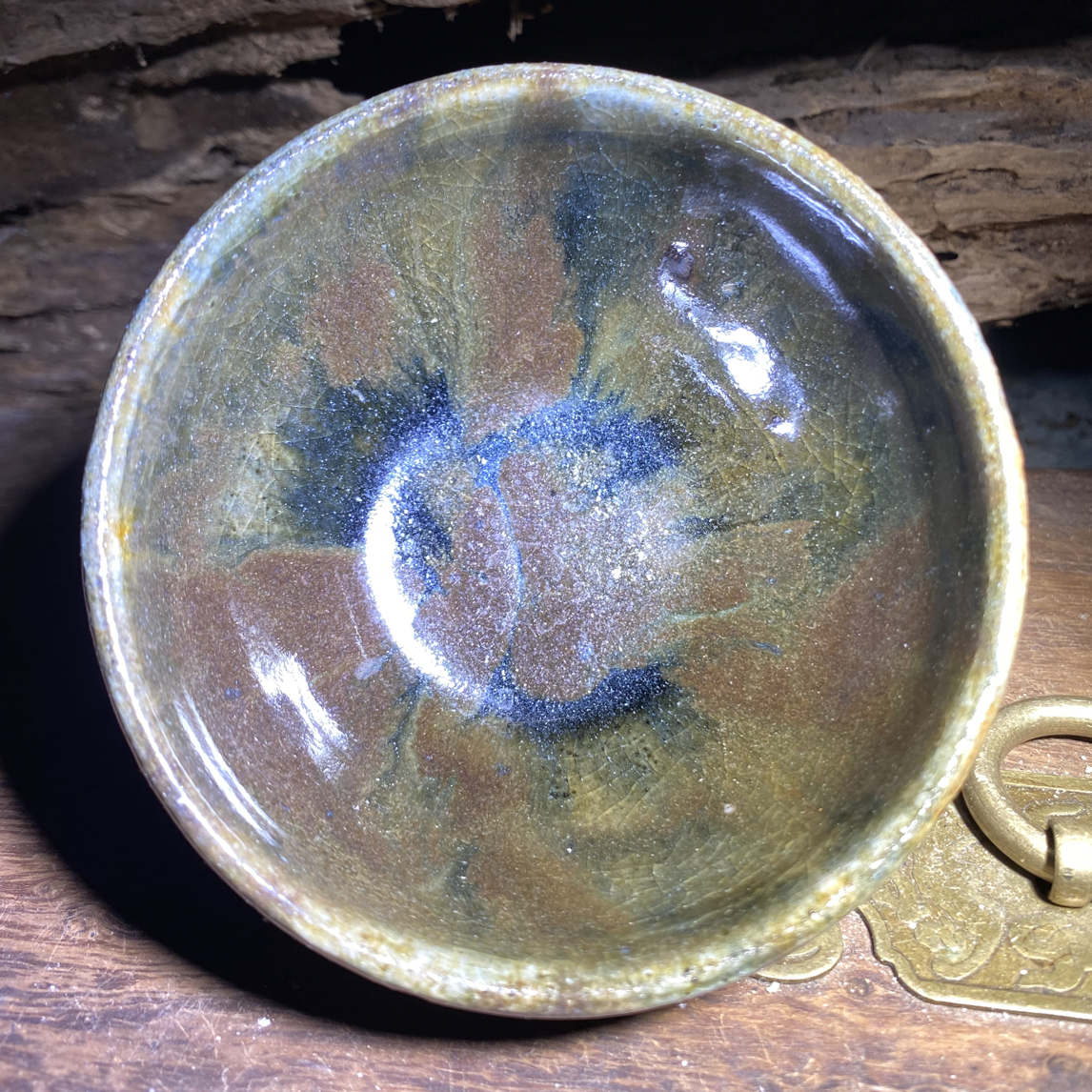 柴烧瑕宝落灰烧 窑变精品手工建盏主人杯（已磨底）