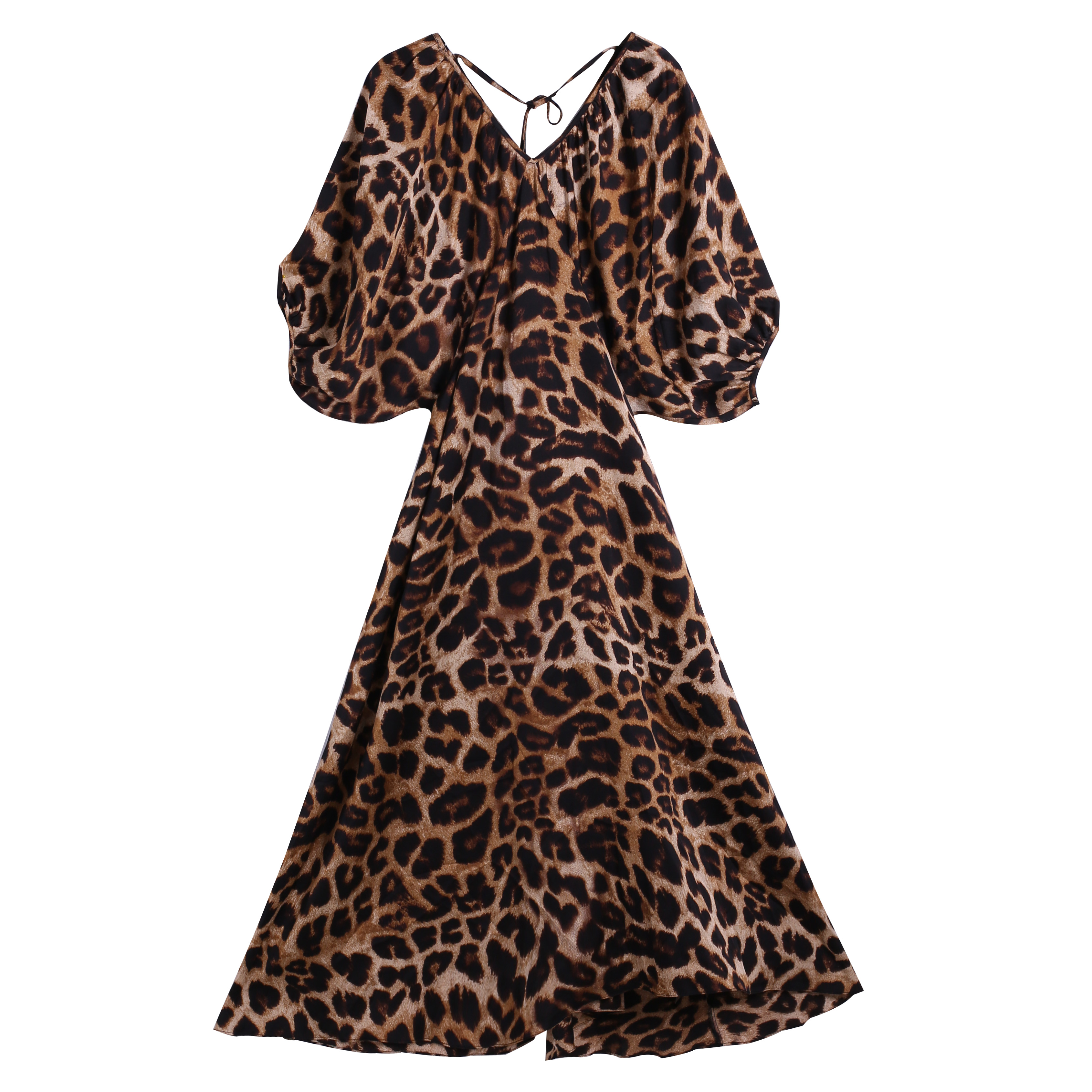 【渣渣推荐】时尚精品气质女款豹纹长款连衣裙DJ1935