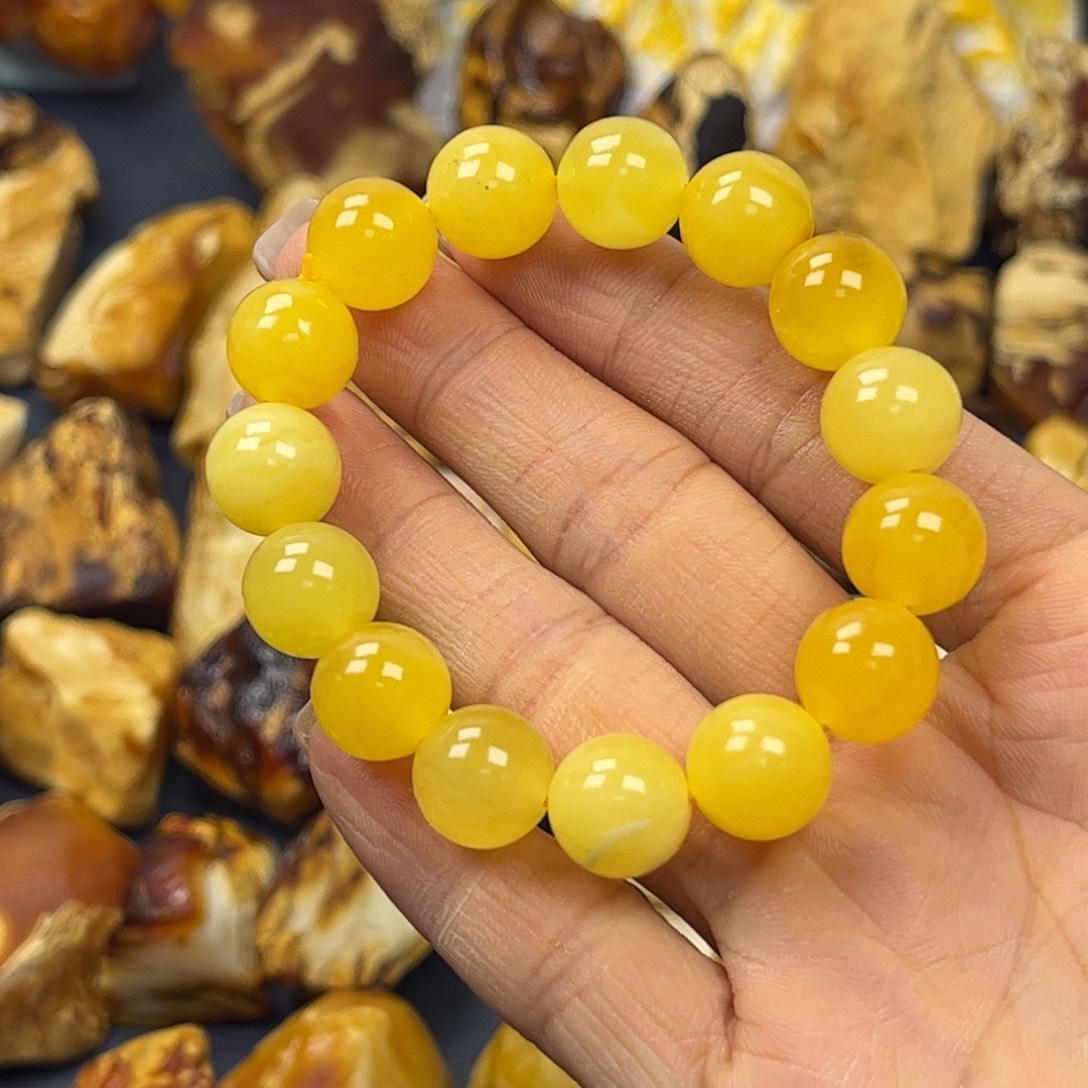 定制琥珀未镶嵌蜜蜡手串