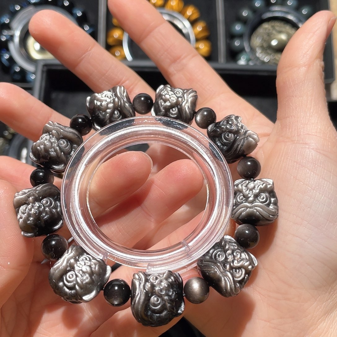 黑曜岩手链未镶嵌m**丝