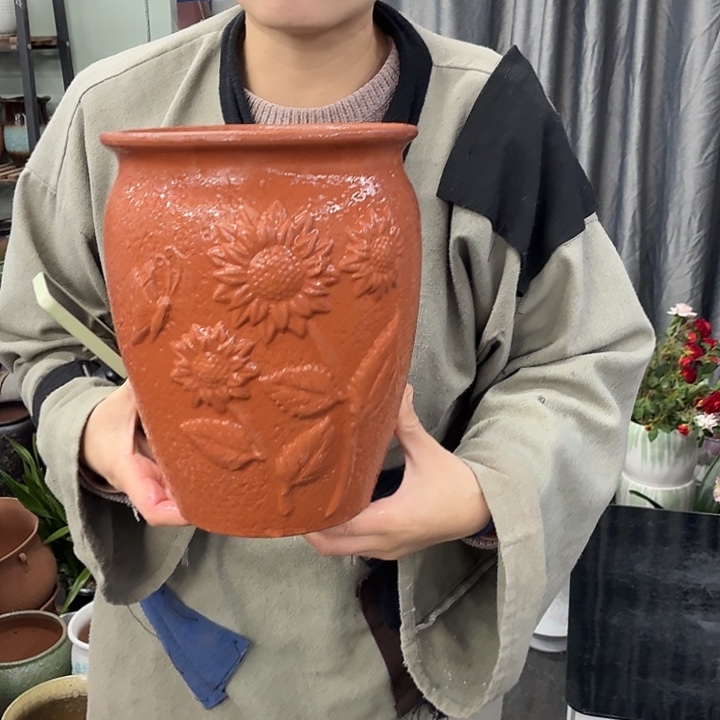 19×24 -粗陶花盆有孔-买买买